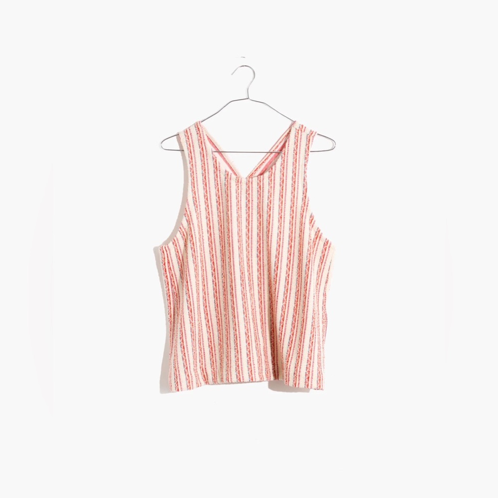 Madewell Bouclé Stripe Cross-Back Tank Top